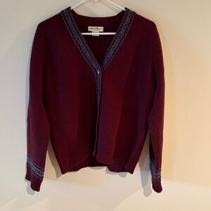 Eddie Bauer Womens Vintage 100% Lambswool Cardigan Button Down